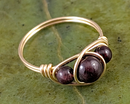 Garnet Wire Wrapped Ring 1pc (Custom Sizes)