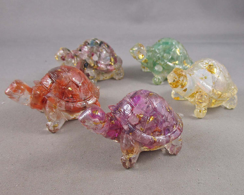 Gemstone Resin Tortoises 1pc (Various Gemstone Types)