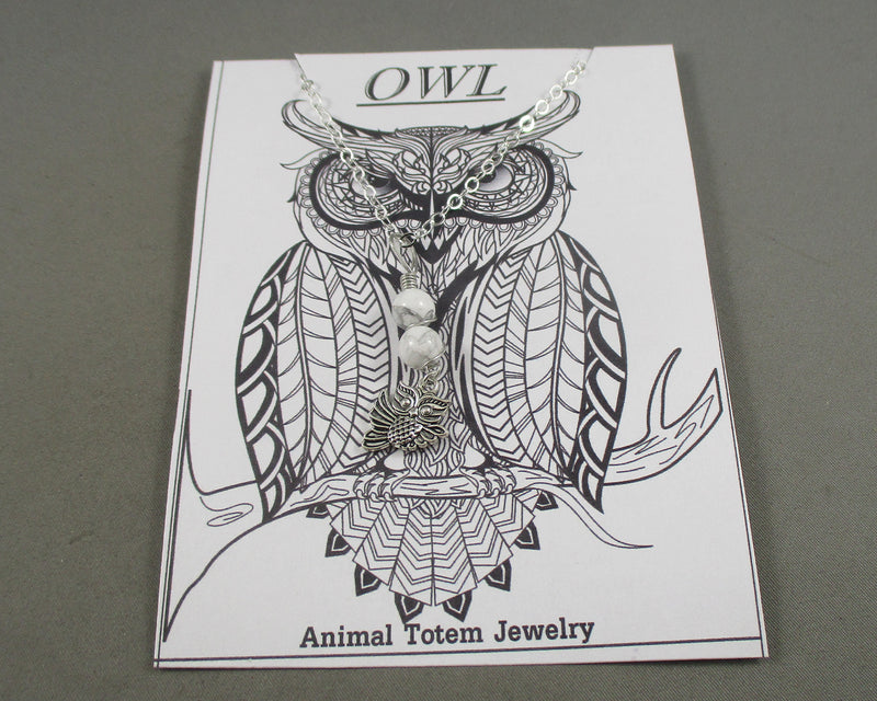 Owl Animal Totem Gemstone Pendant 1pc T841