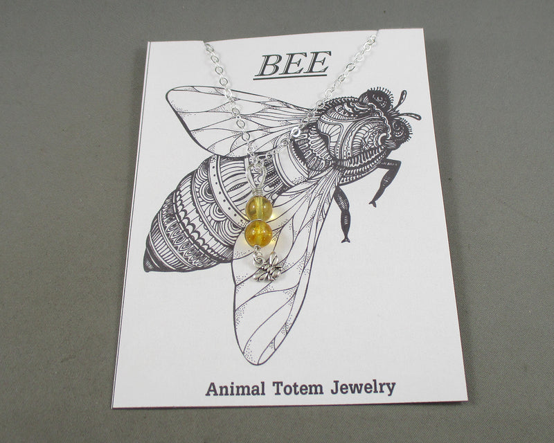 Bee Animal Totem Gemstone Pendant 1pc T839