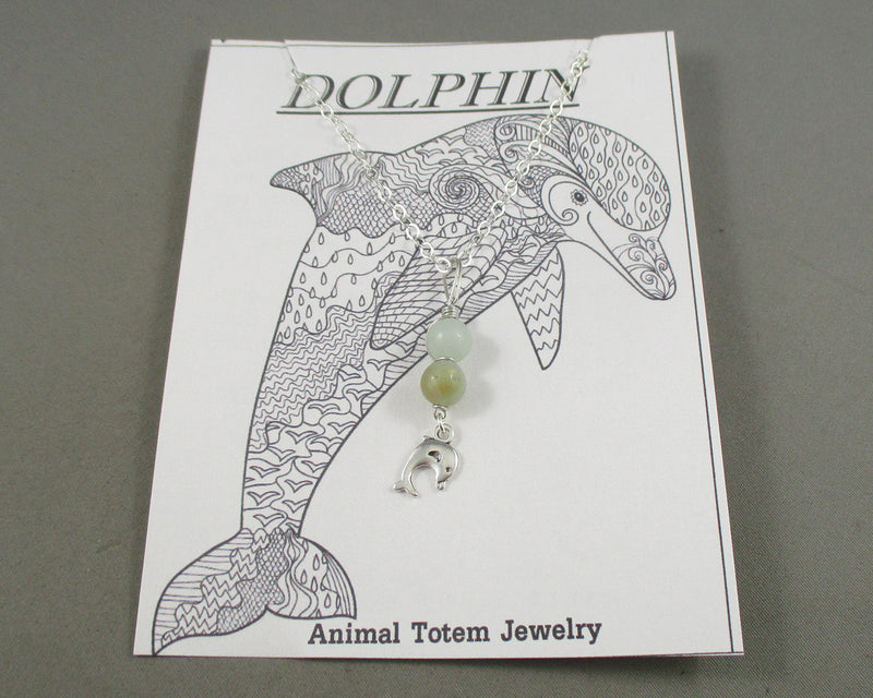 Dolphin Animal Totem Gemstone Pendant 1pc T838