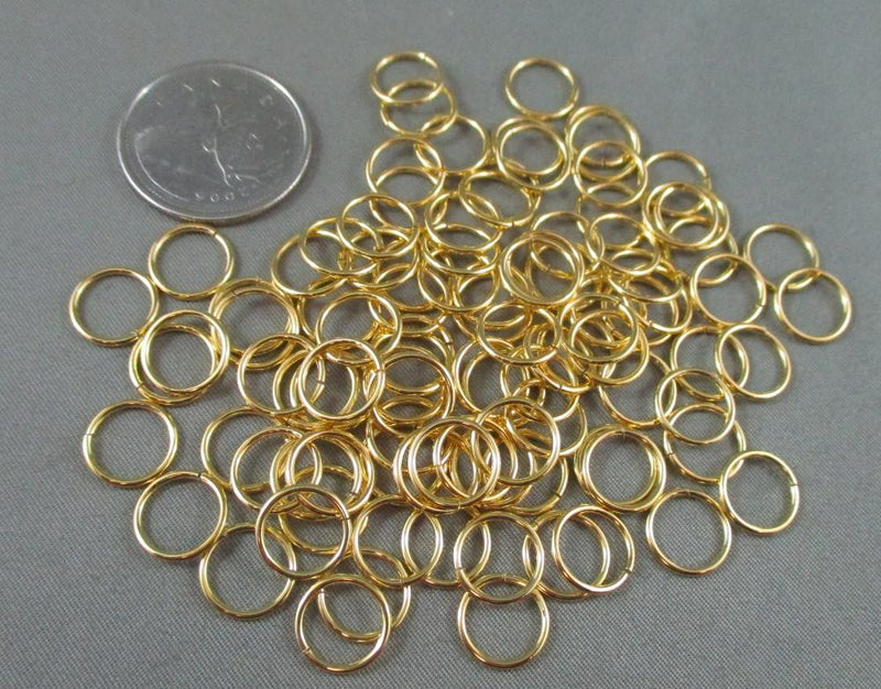 Jump Rings Gold Tone Various Sizes