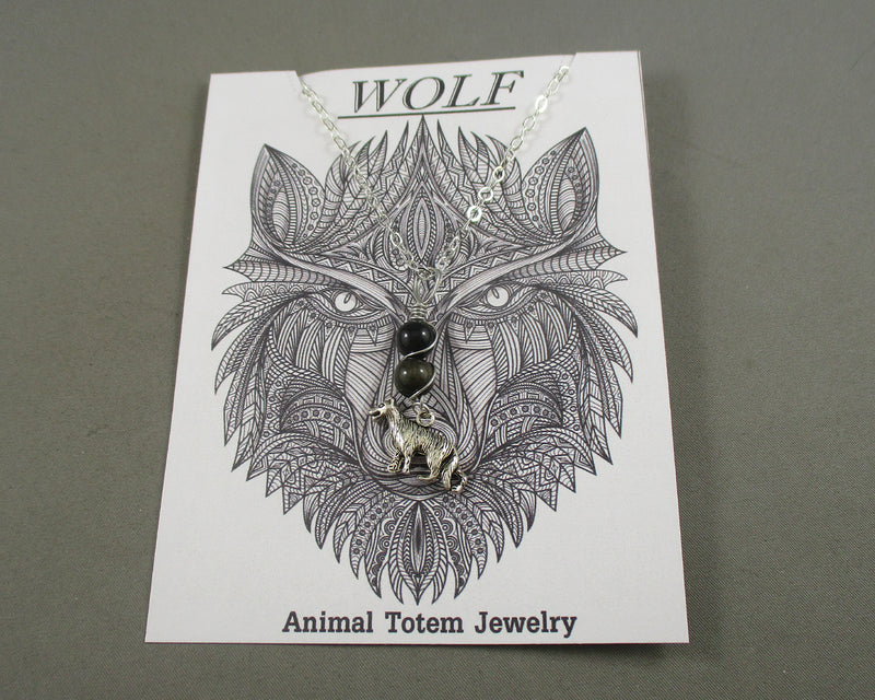 Wolf Animal Totem Gemstone Pendant 1pc T844