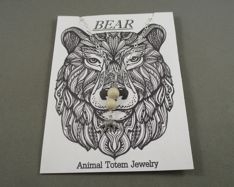 Bear Animal Totem Gemstone Pendant 1pc T845