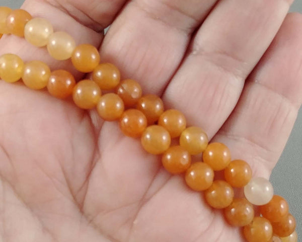 Orange Aventurine Beads Round 6mm 15" Strand (1264)