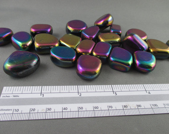 Rainbow Hematite Polished Stones 5pcs J100**