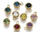50% OFF!! Birthstone Charms 18k Gold Plated Stainless Steel 4pcs
