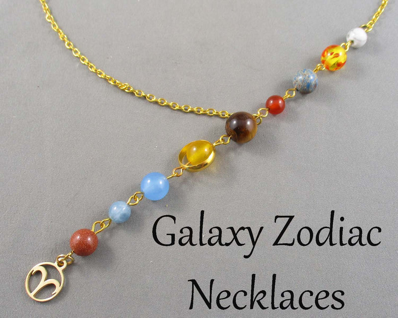 Galaxy Zodiac Necklaces 1pc