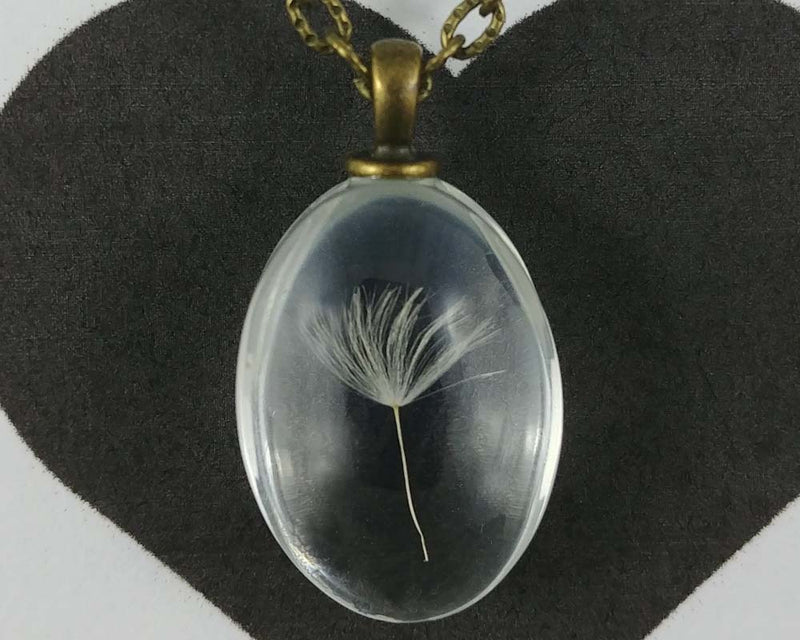 Dandelion Wish Pendant - Oval - Antique Bronze (2101)