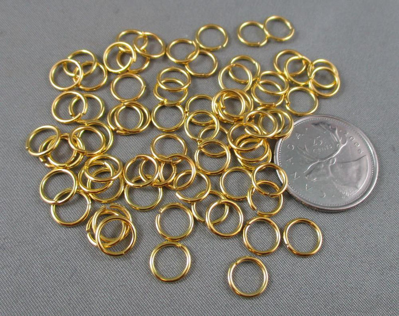 Jump Rings Gold Tone Various Sizes