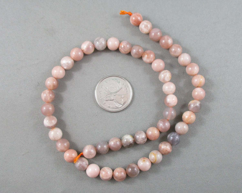 Peach Moonstone Beads Round Various Sizes