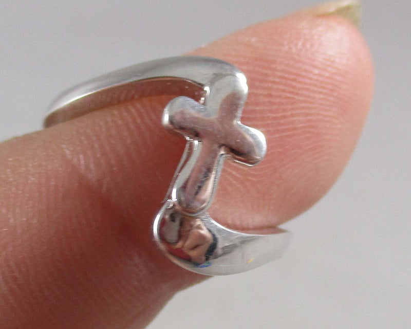 Cross Ring Size 7 (925 Sterling Silver) B591-3