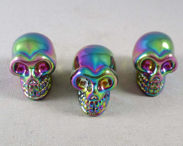 Rainbow Glass Skull 1" 1pc (1934)