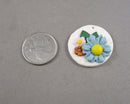 Round Pendant with Flowers Polymer Clay 1pc (5042)