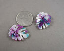 Purple / Green Monstera Leaf Resin Pendants 2pcs (5043)
