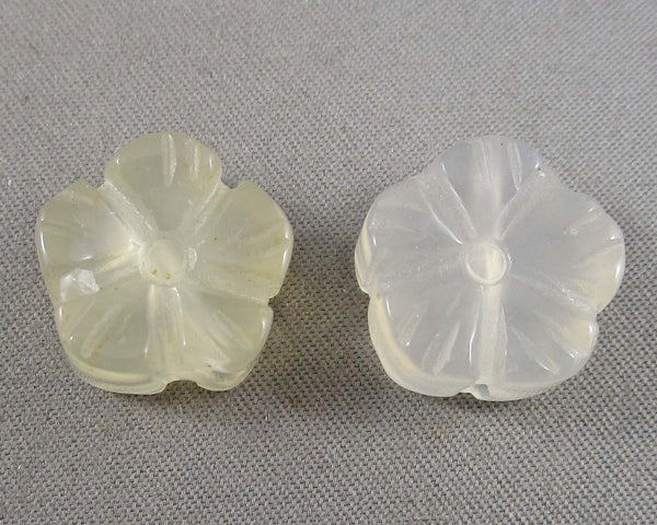 Agate Plum Flower Beads 14mm 2pcs (5045)