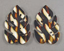 50% OFF!  Brown & White Monstera Leaf Resin Pendants 2pcs (2466)