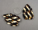 50% OFF!  Brown & White Monstera Leaf Resin Pendants 2pcs (2466)