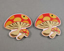 75% OFF!! Mushroom Printed Basswood Pendants 4pc (2038)