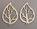 50% OFF!  Leaf Shaped Wood Pendants 8pc (2465)