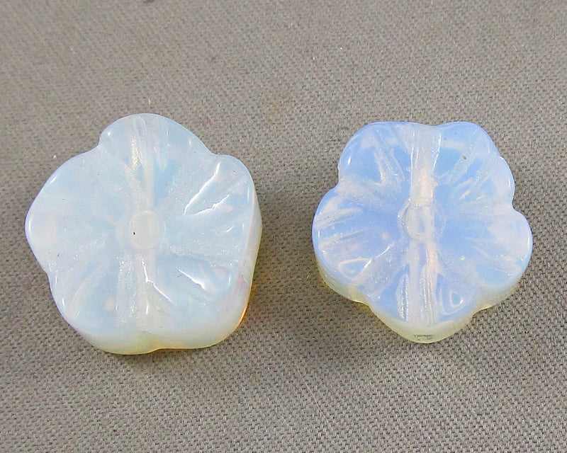 Opalite Plum Flower Beads 14mm 2pcs (5047)