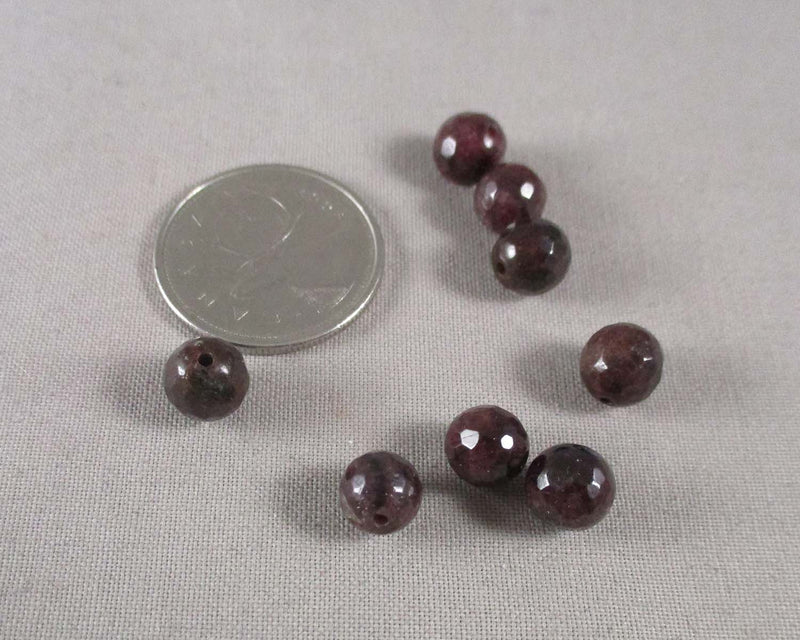 Garnet Round Faceted 8mm Beads 8pc (0718)