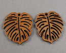 Monstera Leaf Wood Pendants 2pc (5049)