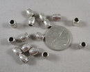Silver Tone Barrel Spacer Beads 6.5x8mm 30pcs (C159)