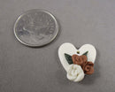 Heart with Flowers Polymer Clay Pendant 1pc (6051)
