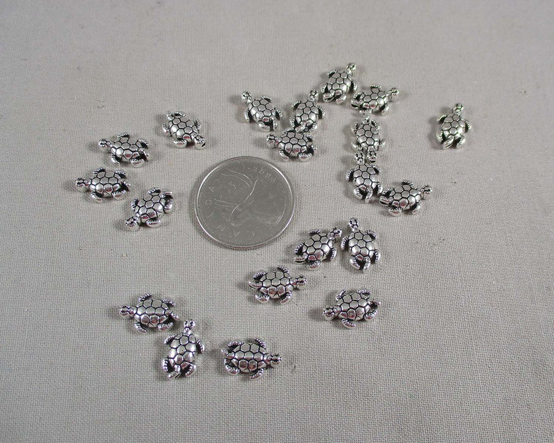 Sea Turtle Charm Silver Tone 35pcs (C330)