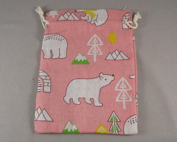 Pink Bears & Mountains Bag for Gemstones 18x13cm 1pc (3101)