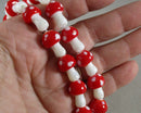 Red Mushrooms Lampwork Glass Beads (C419)