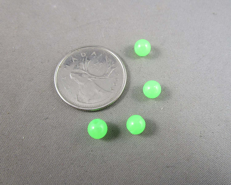 Glow in the Dark Beads Green Acrylic Various Sizes