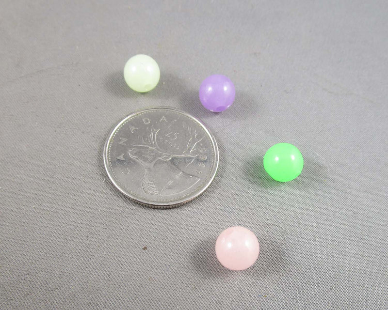 Glow in the Dark Beads Mixed Color Acrylic Various Sizes