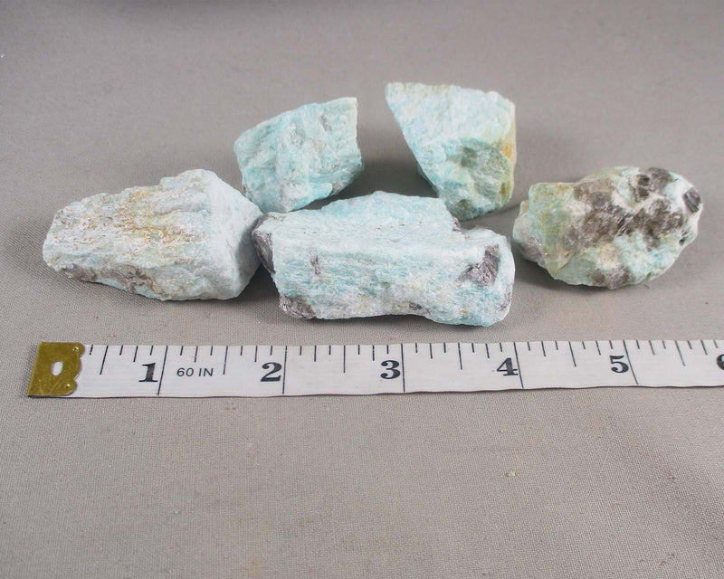 Amazonite Stones Raw 3pcs H045