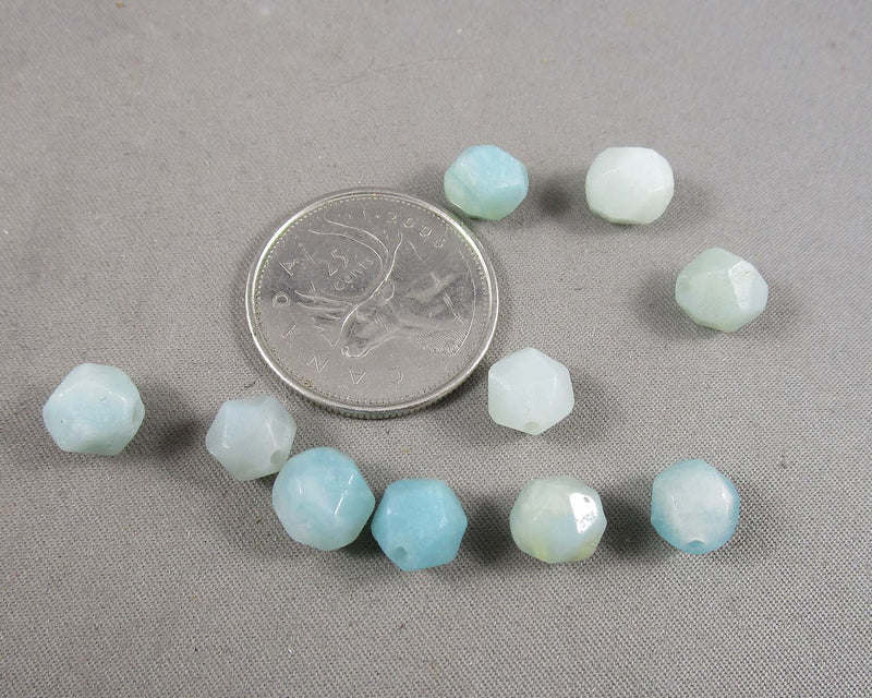 Amazonite Beads Star Cut Faceted 8mm 10pcs (1785)