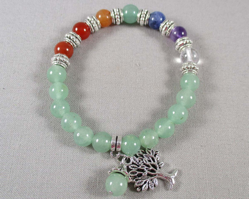 35% OFF!  Aventurine & Chakra Gemstone Bracelet 1pc (1368)