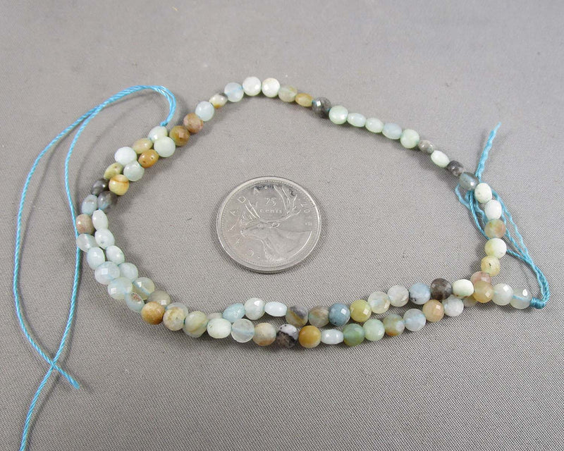 20% OFF!! Amazonite Beads Faceted Flat Round (1029)