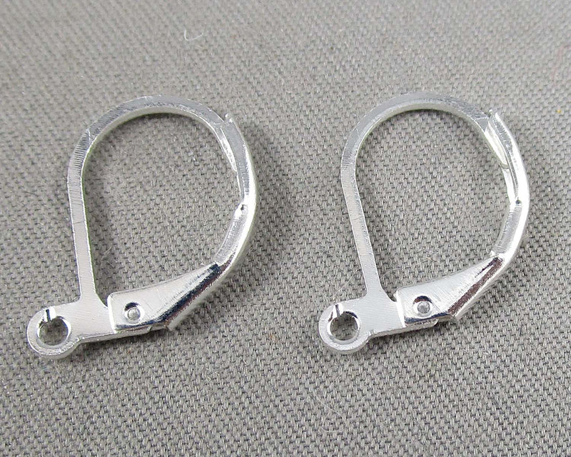 Lever Back Earrings Silver Tone Brass 10 pairs (C332)