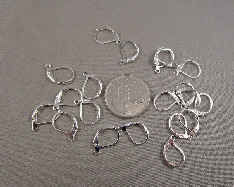 Lever Back Earrings Silver Tone Brass 10 pairs (0091)