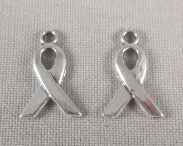 Silver Ribbon Charm 25pcs (2448)