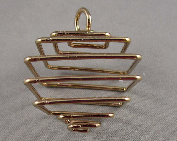 Gold Tone Cube Cages for Stones 34x25mm 8pcs (3071)