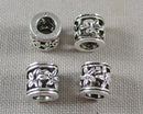 Silver Tone European Flower Spacer Beads 6mm 30pcs (C188)