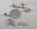 Silver Tone European Flower Spacer Beads 6mm 30pcs (C188)