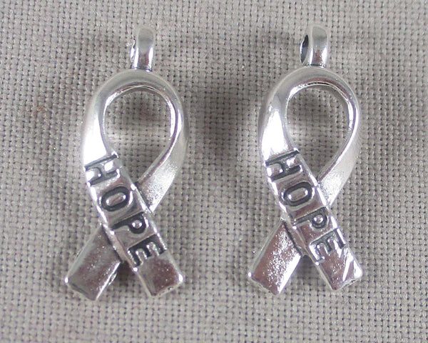 Silver Ribbon Hope Charm 20pcs (2449)