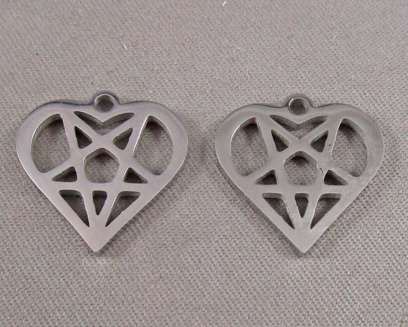 Star in Heart Charms Stainless Steel 2pcs (6056)
