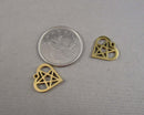 Star in Heart Charms Gold Tone Stainless Steel 2pcs (6057)
