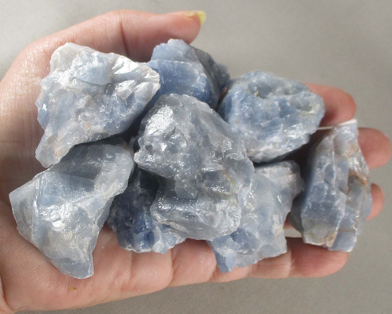 Blue Calcite Crystals Raw (Mexico) 2pcs (H047)