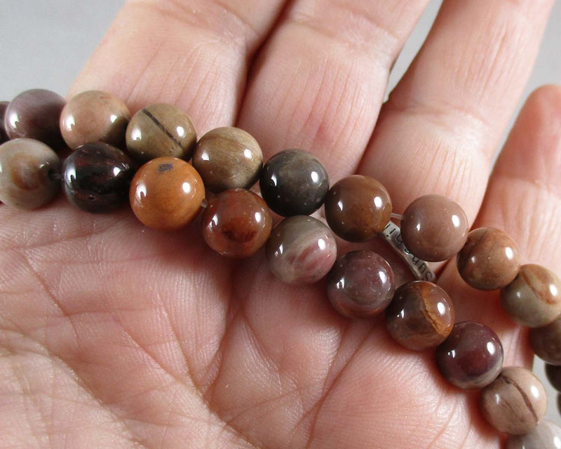 Petrified Wood Beads Round Various Sizes