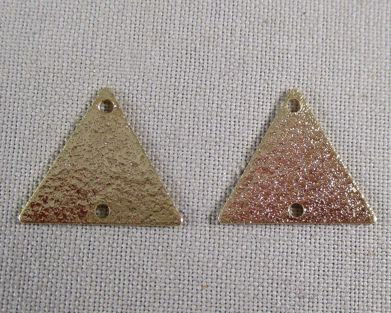 20% OFF!! 18k Gold Plated Brass Link 2 Hole Triangle 6pcs 0918
